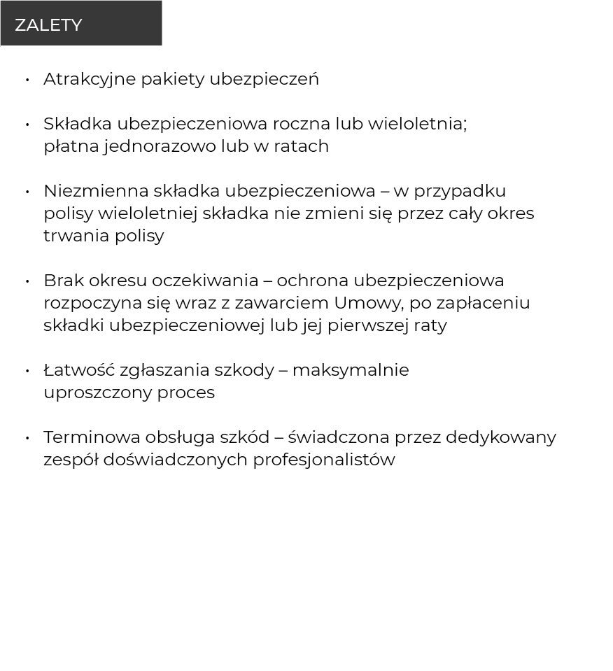 Zalety ubezpieczenie